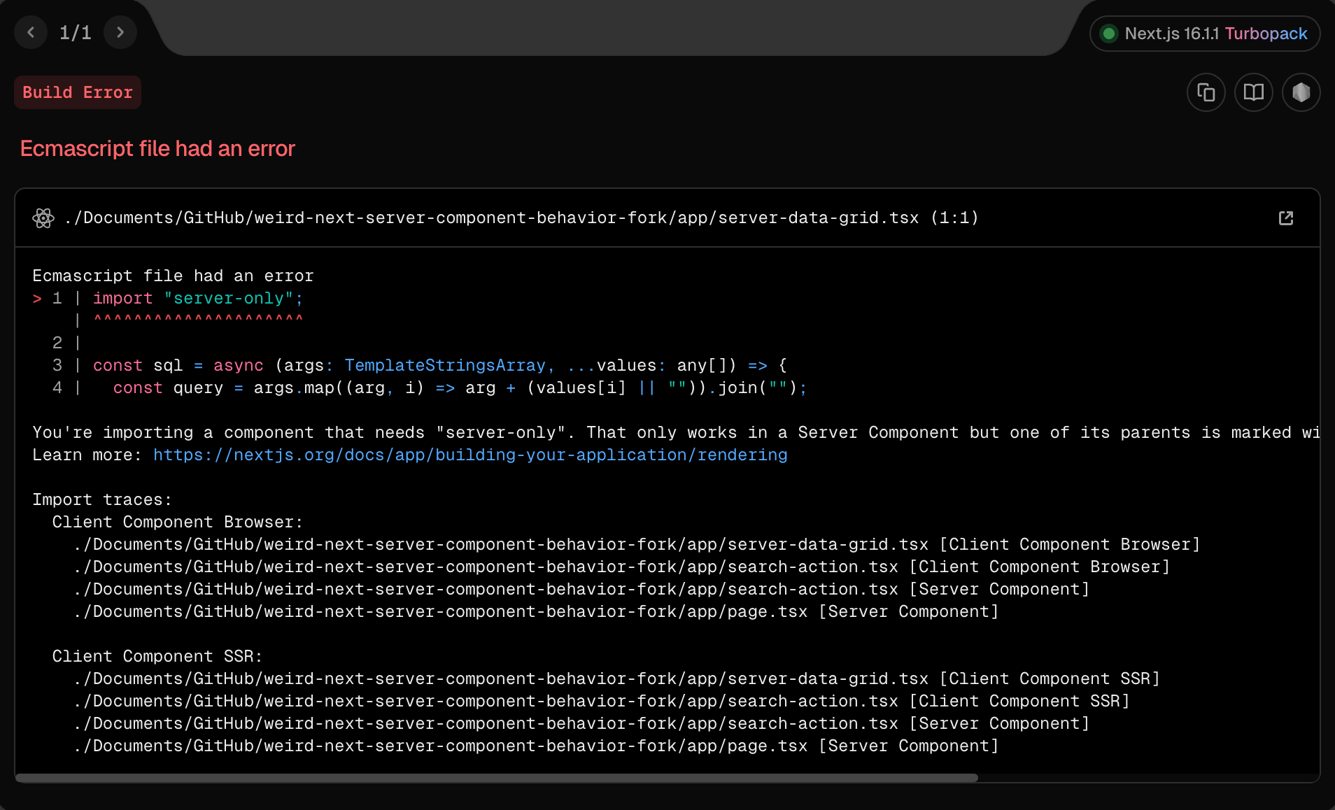 server only error